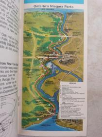 英文原版：Ontario 加拿大 安大略省游览手册窄32开46页，内有地图【古旧地图、旅游图、交通图】