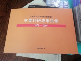 吉林省社会科学院（社科联）主要科研成果目录1978--2007【是一部研究东北史、伪满、高句丽的很好工具书】