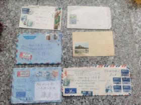 老信件： 国外实寄封，航空封，空白封【6个合售】