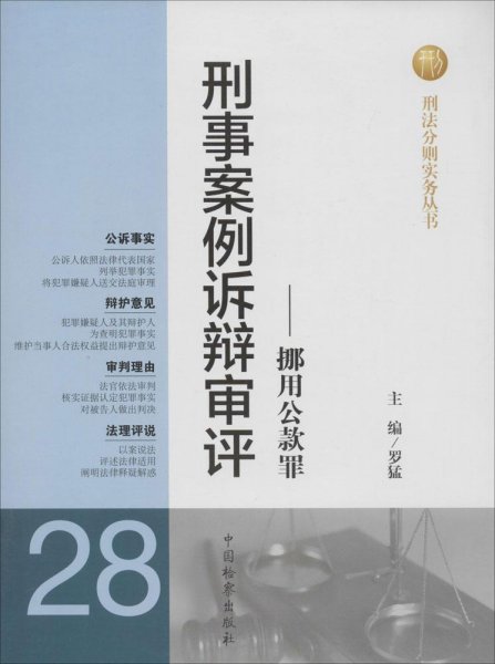 刑法分则实务丛书·刑事案例诉辩审评：挪用公款罪