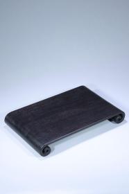 清代 紫檀木雕《书卷式清供香几》