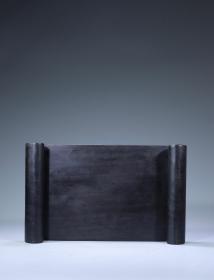 清代 紫檀木雕《书卷式清供香几》