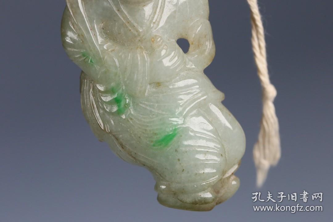 清 老翡翠人物雕件