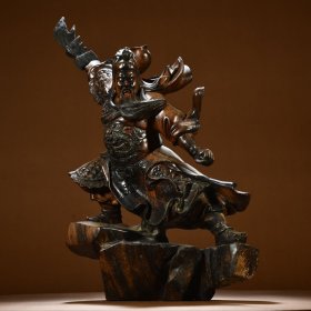 清代，紫檀木【关公】摆件