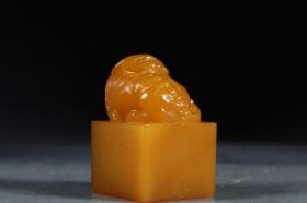 民国,寿山田黄、和田玉印章2件一组