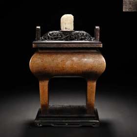 旧藏 大明宣德年製 铜胎嵌银丝鼎式熏炉