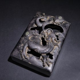 旧藏端石文房盖砚