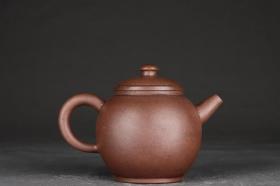 清代：金士恒 诗文巨轮珠紫砂壶。