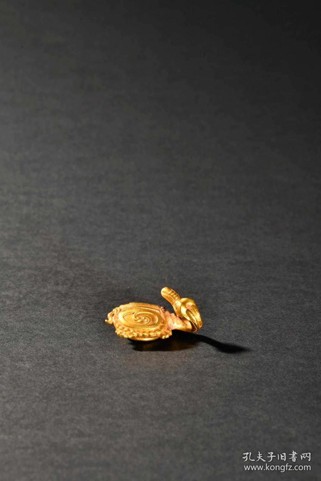 旧藏 纯金龙龟钩