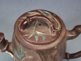 ￼ 【古珍玩藏】·【歷代壺藝】 【竹节壶】【凤年】【加彩】