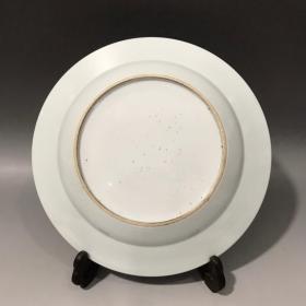 回流粉彩三娘教子盘,