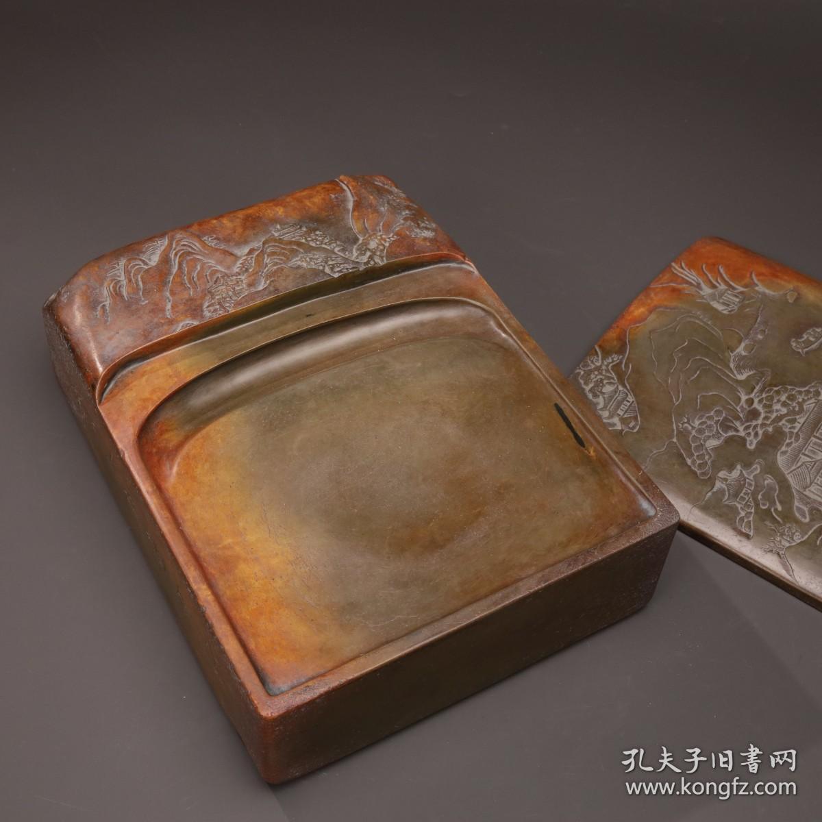 清代 名家“阮元”端石盖砚“秋韵”