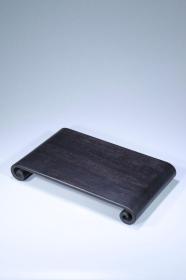 清代 紫檀木雕《书卷式清供香几》