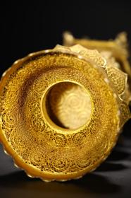 旧藏 银鎏金花丝佛龛