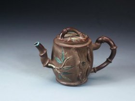 ￼ 【古珍玩藏】·【歷代壺藝】 【竹节壶】【凤年】【加彩】