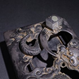 旧藏端石文房盖砚