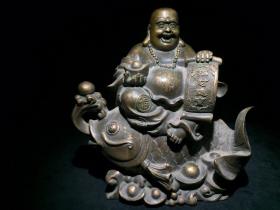 旧藏铜佛像：招财进宝