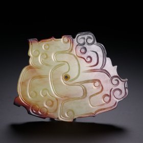 旧藏 高古玉龙纹出戟佩