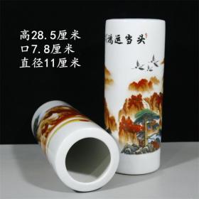 古瓷器民国居仁堂鸿运当头帽筒摆件客厅背景装饰陶瓷摆件