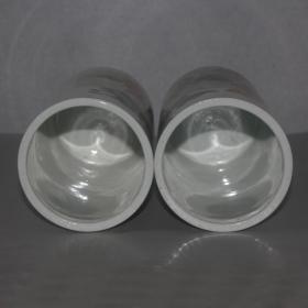 摆件陶瓷帽筒一对釉上彩粉彩手绘鱼草图古玩收藏家居九工业
