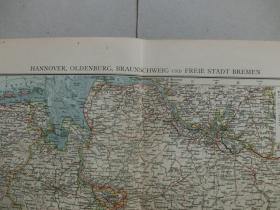 【百元包邮】1896年 德国制作 老地图  汉诺威、奥尔登堡、不伦瑞克和不来梅自由城（HANNOVER, OLDENBURG, BRAUNSCHWEIG UND FREIE STADT BREMEN）；莱茵兰和威斯特伐利亚，卢森堡大公国（RHEINLAND UND WESTFALEN, FÜRSTENTÜMER UND GROSSHERZOGTUM LUXEMBURG）