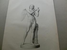 【百元包邮】1850年  钢版画《大理石雕塑：玫瑰的诞生》（THE BIRTH OF THE ROSE） 源自艺术日志  伦敦文切公司出品  纸张尺寸约32.3×23.5厘米。