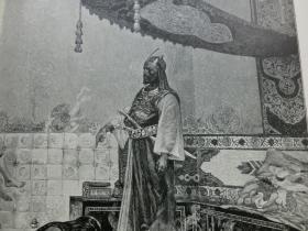 【百元包邮】1896年，木刻版画《法老王的战利品》（Kriegsbeute），纸张尺寸约56×41厘米。出自19世纪意大利风景画家，恩里克·塞拉（Enrique Serra，1859–1918）的绘画作品
