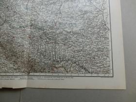 【百元包邮】1896年  德国制作 老地图   俄罗斯西部，南半部（WESTRUSSLAND, SÜDLICHE HÄLFTE）；高加索（KAUKASUSLÄNDER）