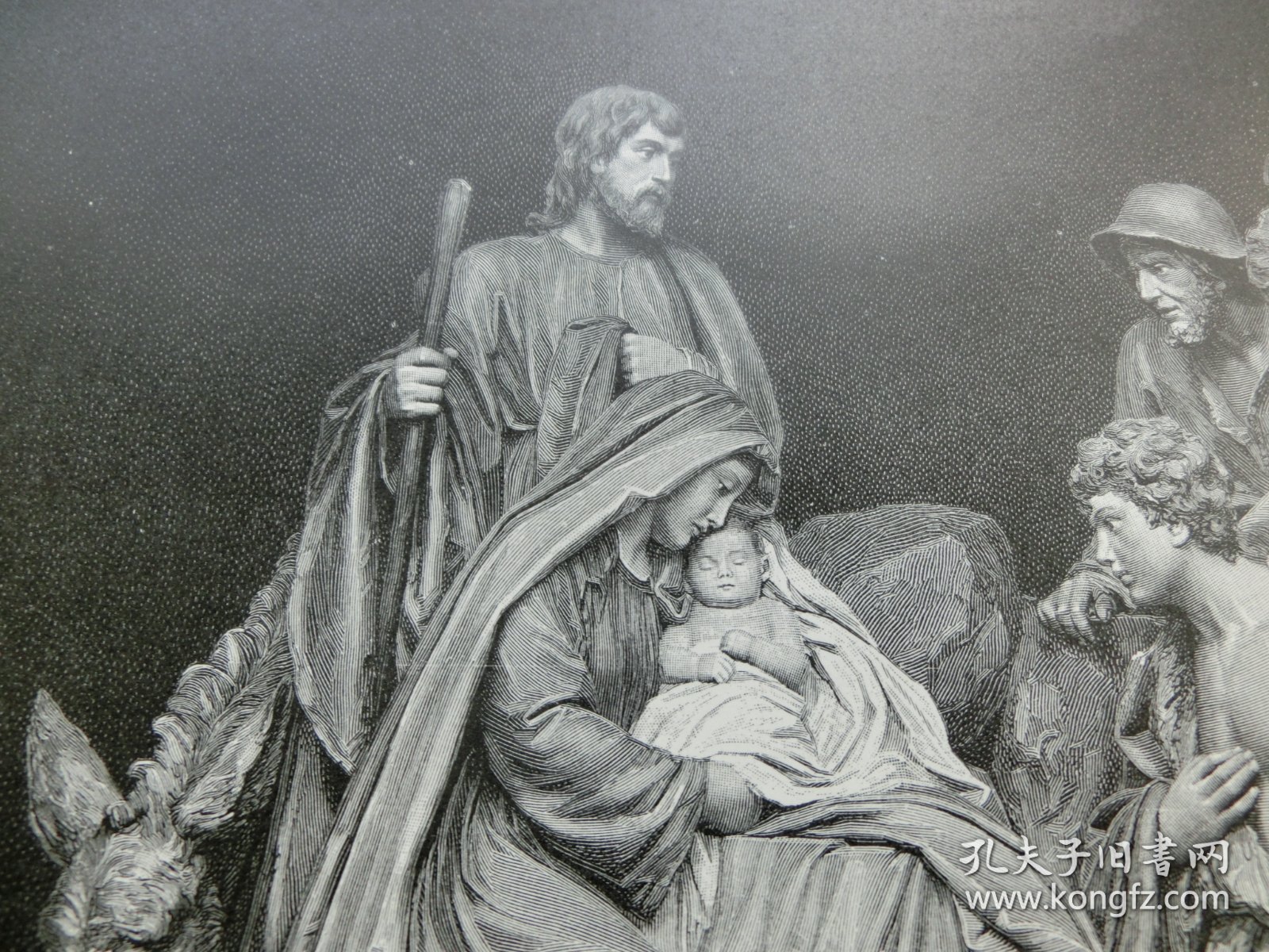 【百元包邮】《诞生》（H Weltrings Krippendarstellung in Pfarrkirche zu Plantlunne) 1890年，木刻版画， 纸张尺寸约41×28厘米。