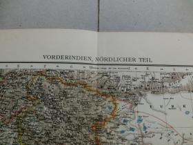 【百元包邮】1896年  德国制作 老地图  北部印度（ VORDERINDIEN, NÖRDLICHER TEIL）；南部印度；缅甸和马来西亚半岛（VORDERINDIEN, SÜDLICHER TEIL；BURMA UND MALAYSISCHE HALBINSEL）；中南半岛，马来西亚群岛（HINTERINDIEN UND MALAIISCHER ARCHIPEL） 含有中国南部及海南岛