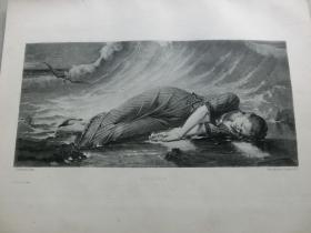 【百元包邮】1888年，照相版画《维吉尼亚》（VIRGINIA），纸张尺寸约30×22.3厘米，出自19世纪法国画家，Jean-Baptiste (James) Bertrand（1823–1887）绘画作品。