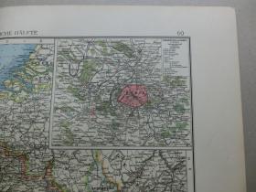 【百元包邮】1896年 德国制作 老地图   法国（ÜBERSICHTSKARTE VON FRANKREICH）；法国北部地区 （FRANKREICH NÖRDLICH HÄLFTE）