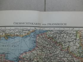 【百元包邮】1896年 德国制作 老地图   法国（ÜBERSICHTSKARTE VON FRANKREICH）；法国北部地区 （FRANKREICH NÖRDLICH HÄLFTE）