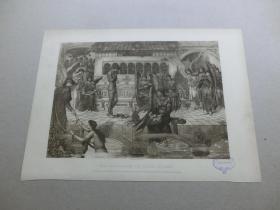 【百元包邮】1890年 照相腐蚀凹版版画《帝上之城》（THE STRUDWICK OF GOD`S HOUSE）源自艺术日志  伦敦文切公司出品  纸张尺寸约31.5×23厘米  出自英国拉斐尔前派画家斯塔威克（John Melhuish Strudwick，1849-1937）绘画作品。