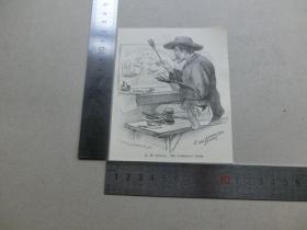 【百元包邮】1897年，木刻版画《天才画匠》（Ein verkanntes Genie）