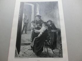 【百元包邮】《他在，咱们放心》（Aus sicherem Hinterhalt），1894年，木刻版画，纸张尺寸41×28厘米。