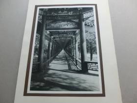 【百元包邮】北京美观《颐和园长廊》1920年代 唐纳德.曼尼（Donald Mennie）摄影作品 凹版印刷老照片 所附卡纸纸张尺寸约38×27.2厘米