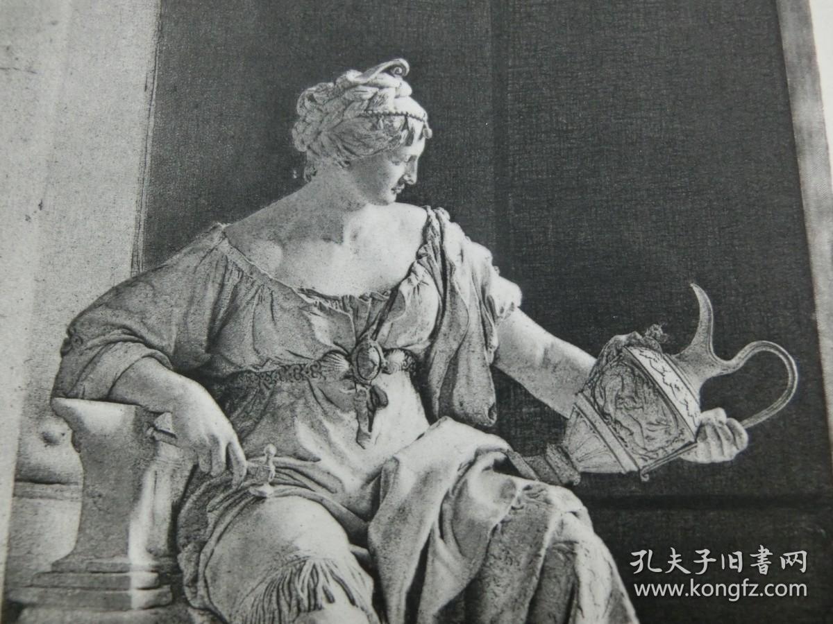 【百元包邮】1883年铜凹版腐蚀版画《维也纳艺术史博物馆雕塑：完美女神》（IDEALFIGUR DER KUNSTINDUSTRIE FUR DAS KUNSTHISTORISCHE MUSEUM IN WIEN）出自19世纪奥地利雕塑家，卡尔·昆德曼（Carl Kundmann，1838–1919）作品   维也纳艺术画廊出品  纸张尺寸约37.3×27.4厘米