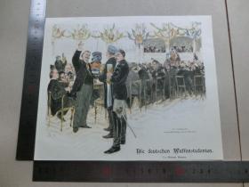 【百元包邮】1893年，小幅木刻版画《领导者》（ der landesvater)