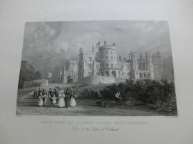 【百元包邮】《贝尔沃城堡，莱斯特郡》（Belvoir Castle, Leicestershire） 1840年代  钢版画   纸张尺寸约27 × 20.7厘米