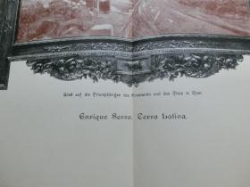 【百元包邮】1897年，大幅彩色平版印刷画《拉丁土地》（Terra Latina），纸张尺寸约56×41厘米。