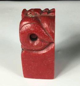 353_天然鸡血石印章 雕刻精美 油润细腻 细节如图