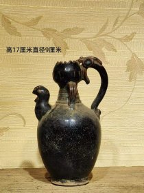 160_建窑 黑釉鸡头壶 器形端正  品相一流  做工精致  尺寸如图