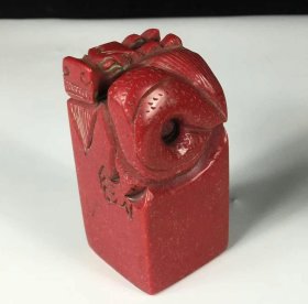 353_天然鸡血石印章 雕刻精美 油润细腻 细节如图