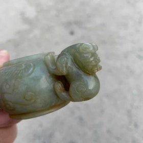 18_清代和田青玉瑞兽水盂