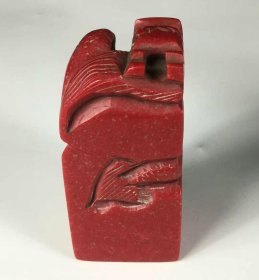 353_天然鸡血石印章 雕刻精美 油润细腻 细节如图