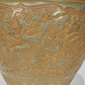 20_回流凤凰花卉铜尊。