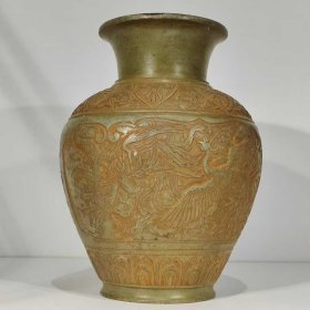 20_回流凤凰花卉铜尊。