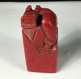 353_天然鸡血石印章 雕刻精美 油润细腻 细节如图