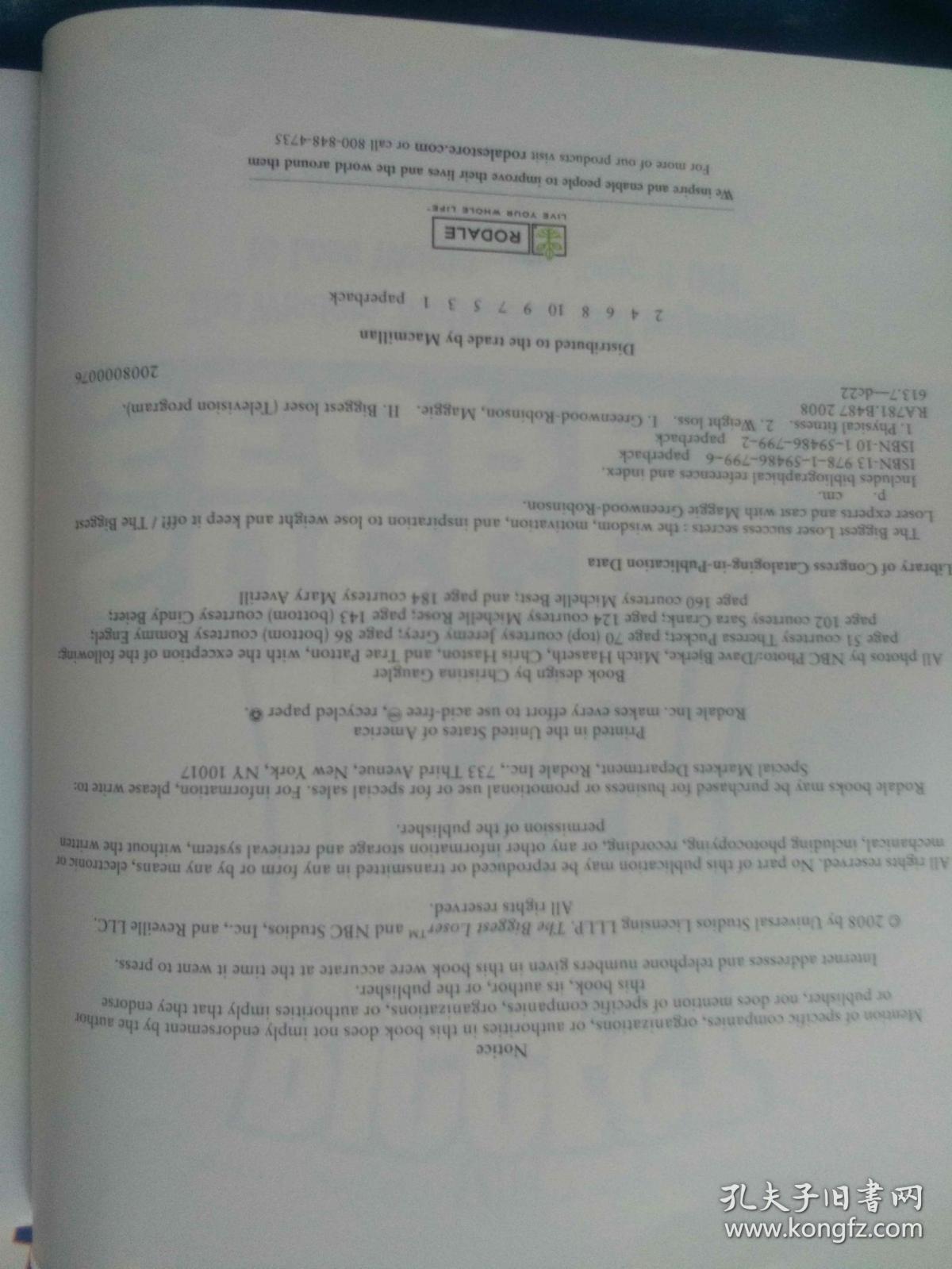 The Biggest Loser两册合售：Fitness Program &amp;amp;amp; Success Secret，